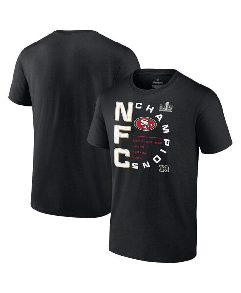 Men's Black San Francisco 49ers 2023 NFC Champions Right Side Draw T-shirt