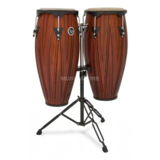 Latin Percussion LP646NY-CMW City Conga Set & Stand 10"/11" (Carved Mango)