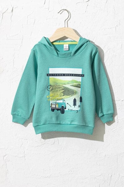 Детская одежда LC WAIKIKI Erkek Bebek Sweatshirt Mat Yeşil Ghl