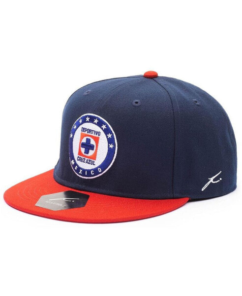 Men's Navy and Red Cruz Azul Team Snapback Adjustable Hat