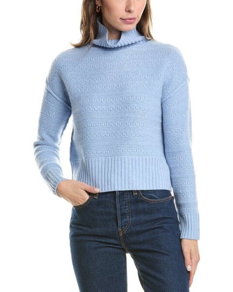 Forte Cashmere Crop Textured Cashmere Sweater Women's