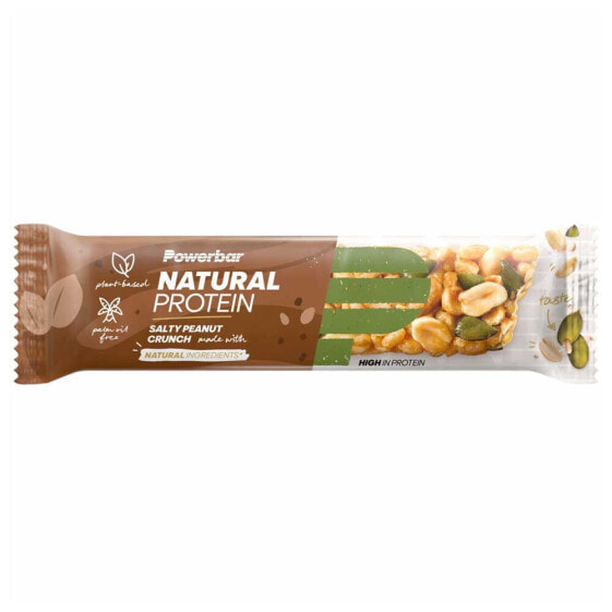 Веганские батончики Powerbar Natural Protein 40 г, 18 штук, в коробке, с арахисом - специальное питание для спортсменов.