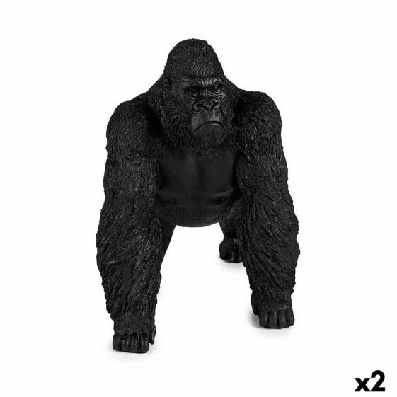 Декоративная фигура Gorilla Чёрный 20 x 27 x 34 см (2 шт) Gift Decor