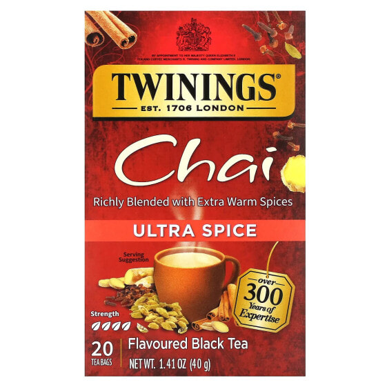 Flavored Black Tea, Chai, Decaffeinated , 20 Tea Bags, 1.41 oz (40 g)