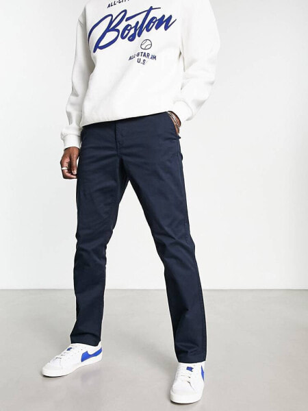 New Look slim chino trousers in navy