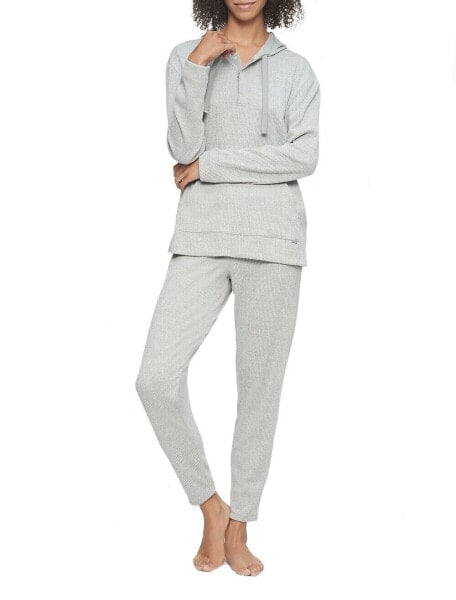 Calvin Klein Ease Ribbed Henley Hoodie - QS6752