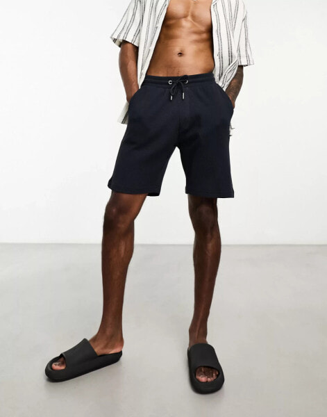 ONLY & SONS waffle jersey shorts in navy