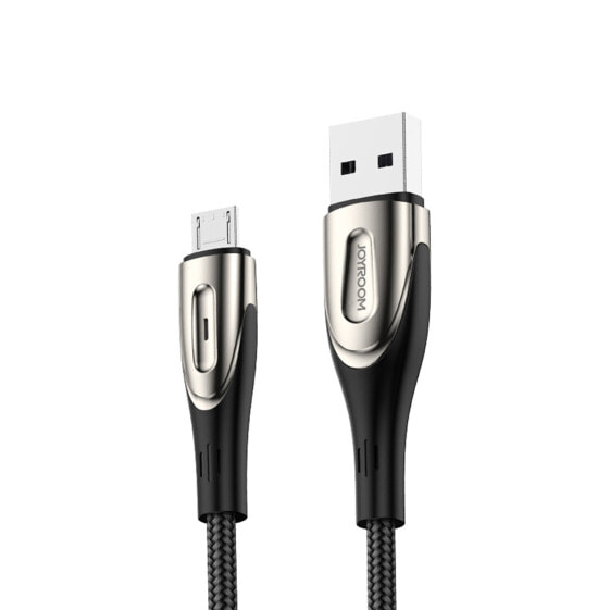 Кабель Joyroom S-M411 USB-A - microUSB 3A с индикатором заряда 1.2м черный