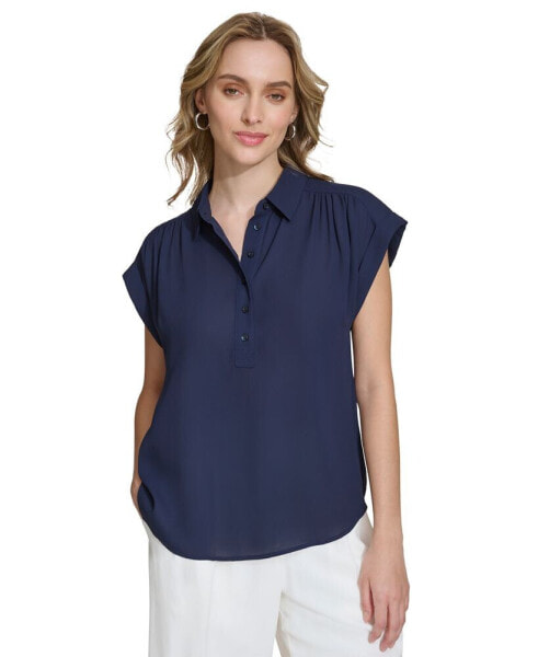 Women's Short Sleeve Button Front Shirt