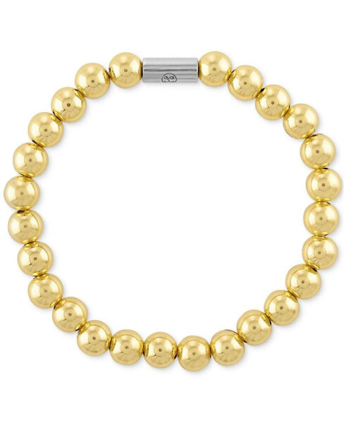 Polished Bead Stretch Bracelet in Sterling Silver & 14k Gold-Plate, Created for Macy's
