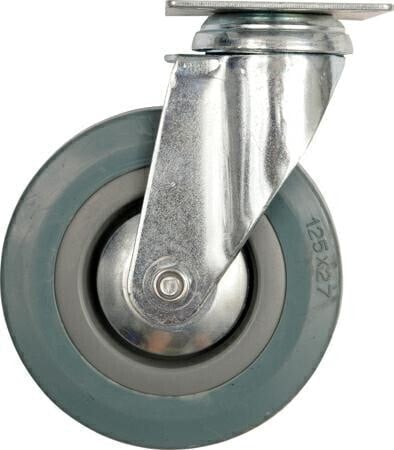 Резиновое поворотное колесо VOREL серого цвета 50мм
