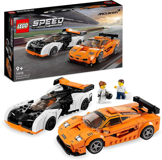 LEGO Speed Champions McLaren Solus GT & McLaren F1 LM, 2 Iconic Racing Car Toys, Hypercar Model Kit, Car Collectible 2023 Set 76918