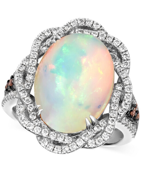 Neopolitan Opal (4-1/2 ct. t.w.) & Diamond (1 ct. t.w.) Statement Ring in 14k Rose Gold (Also Available in White Gold or Yellow Gold)