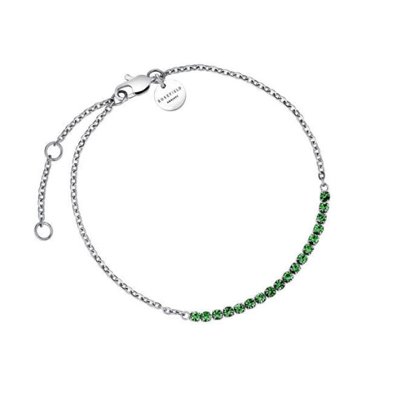 Charming steel bracelet with green crystals Tennis JBTES-J914