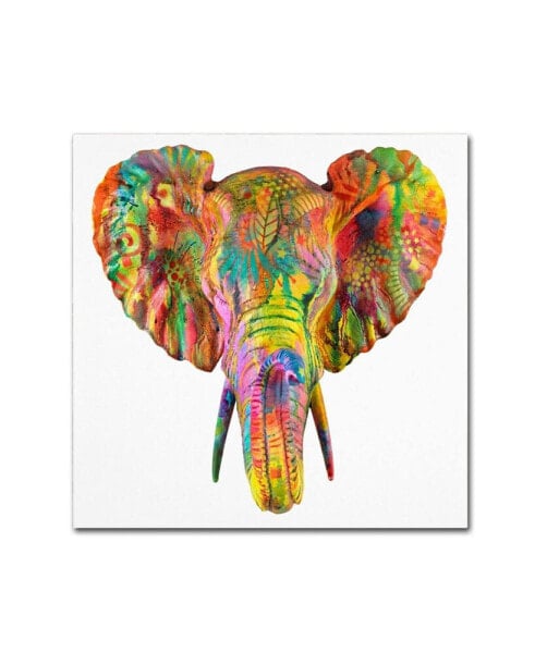 Dean Russo 'Elephant' Canvas Art - 14" x 14" x 2"