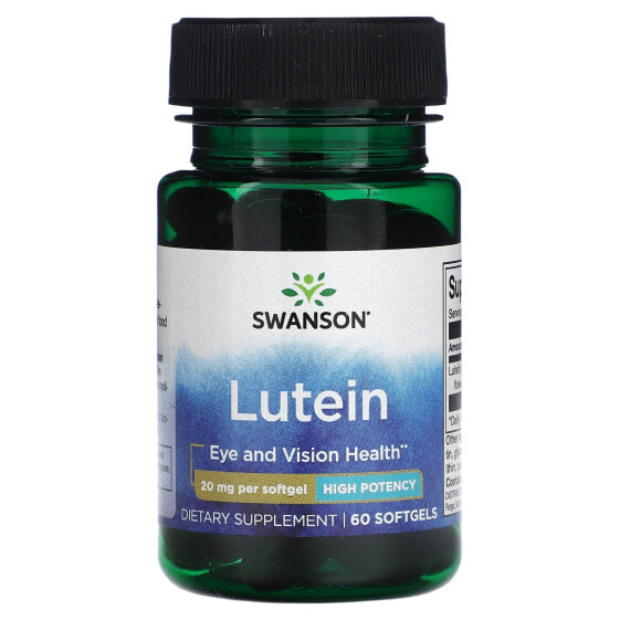 Витамины и БАДы Лютеин, High Potency, 20 мг, 60 капсул Swanson
