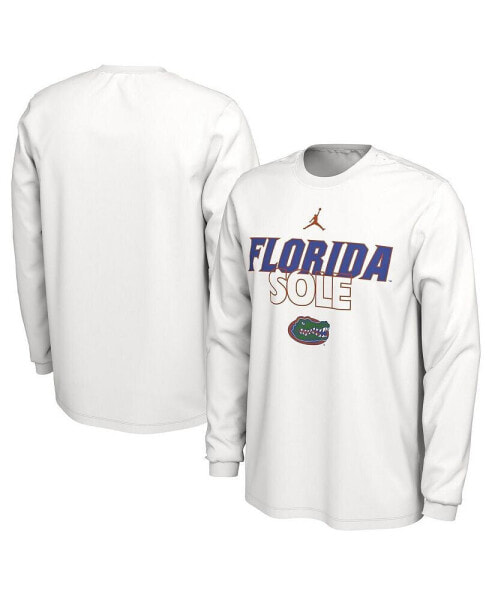 Men's White Florida Gators On Court Long Sleeve T-shirt