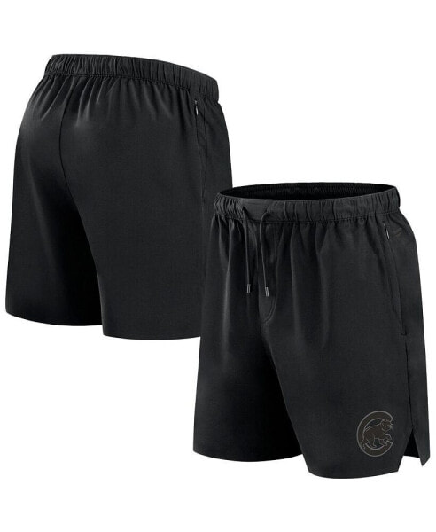 Men's Black Chicago Cubs Front Office Woven Shorts