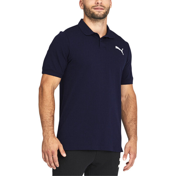 Puma Essentials Pique Short Sleeve Polo Shirt Mens Blue Casual 58628126