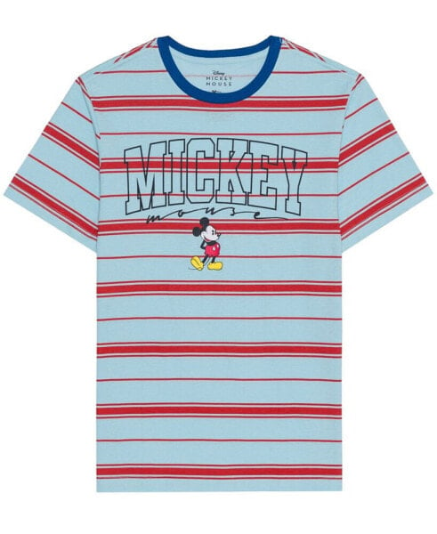 Men's Mickey Mouse Short Sleeve Stripe T-shirt