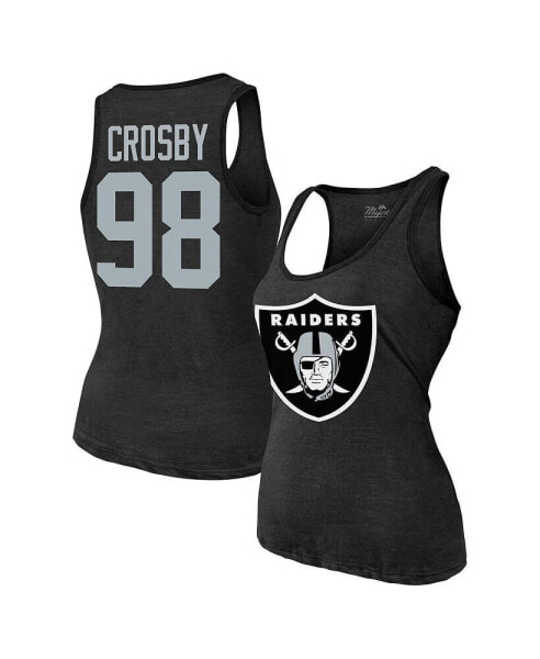 Threads Women's Maxx Crosby Las Vegas Raiders Name Number Tri-Blend Tank Top