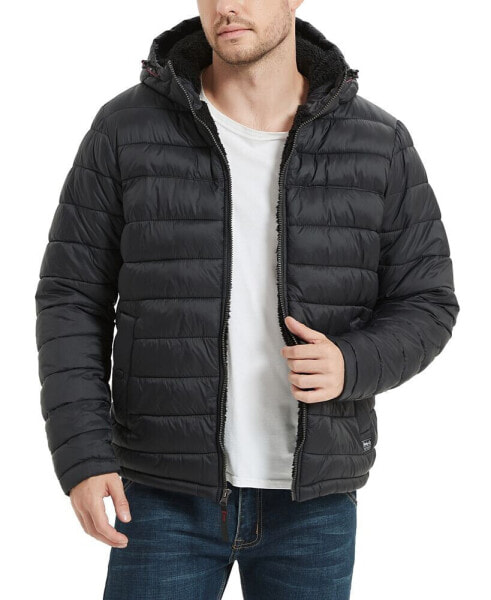 Men's Sherpa Lined Hooded Puffer Jacket