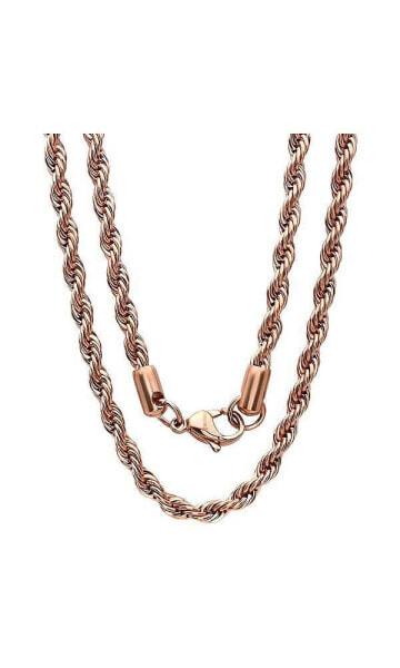 Men's 18k Rose gold Plated Stainless Steel Rope Chain 30" Necklace