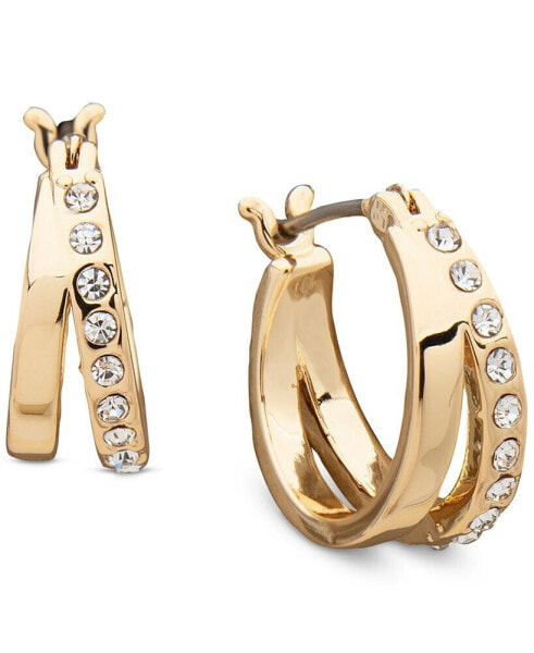 Extra-Small Pavé Split Hoop Earrings, 0.49"