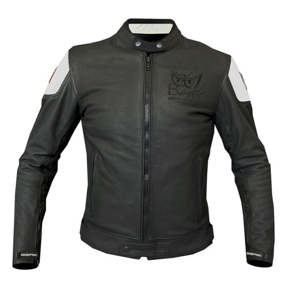 Куртка кожаная для мужчин Berik Classic Racer Black/Green