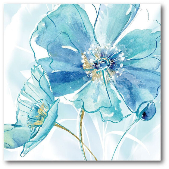 Light Blue Flower II Gallery-Wrapped Canvas Wall Art - 16" x 16"