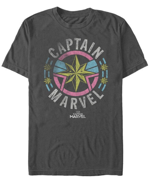 Marvel Men's Captain Marvel Pastel Chest Logo, Short Sleeve T-shirt