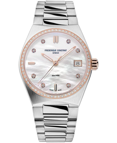 Women's Swiss Highlife Diamond (1/20 ct. t.w.) Two-Tone Stainless Steel Bracelet Watch 31mm