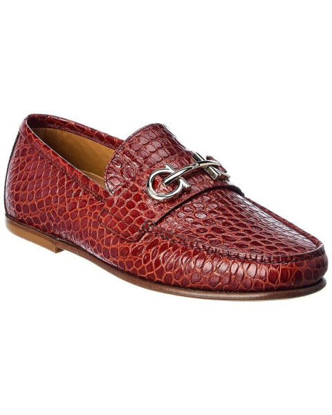 Ferragamo Galileo Croc-Embossed Leather Loafer Men's