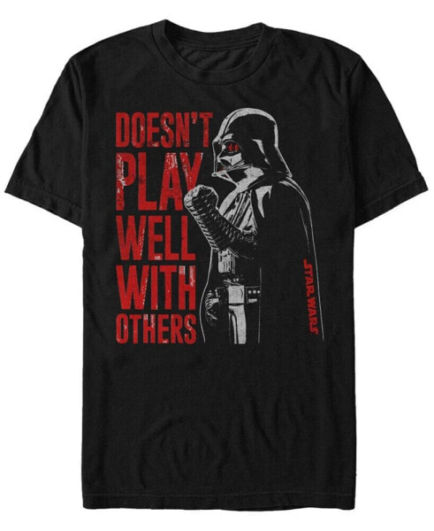 Star Wars Men's Classic Darth Vader Doesn't Play Well With Others Short Sleeve T-Shirt