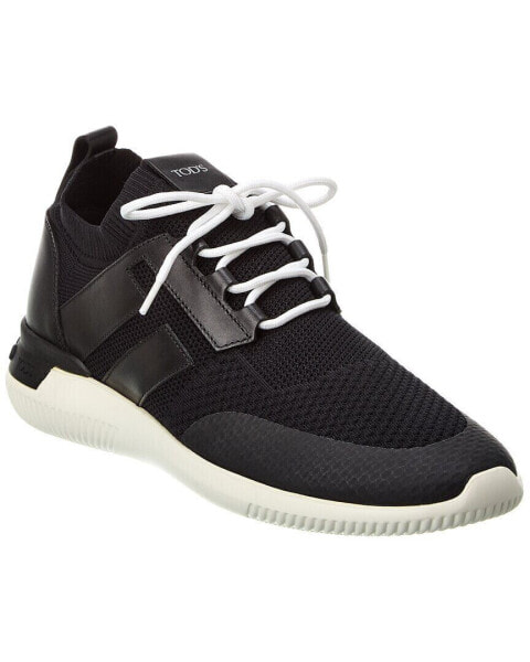 Tod’S Sportivo Light Knit & Leather Sneaker Men's Black 9