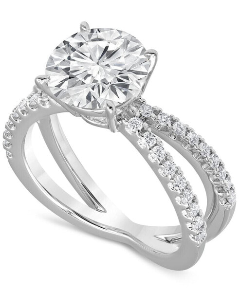 Certified Lab Grown Diamond Solitaire X Engagement Ring (3-3/8 ct. t.w.) in 14k White Gold