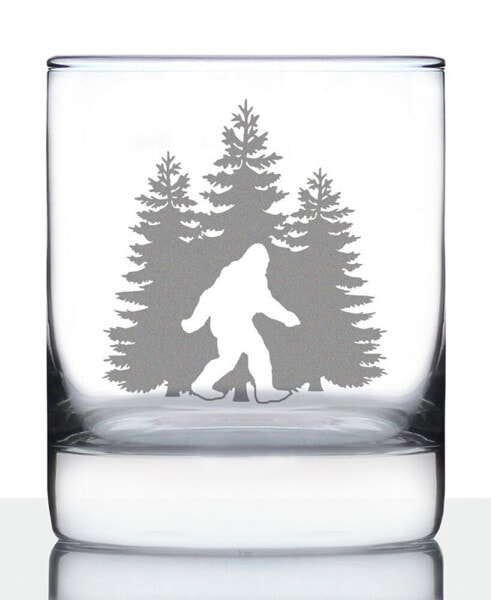 Bigfoot Sasquatch Gifts Whiskey Rocks Glass, 10 oz