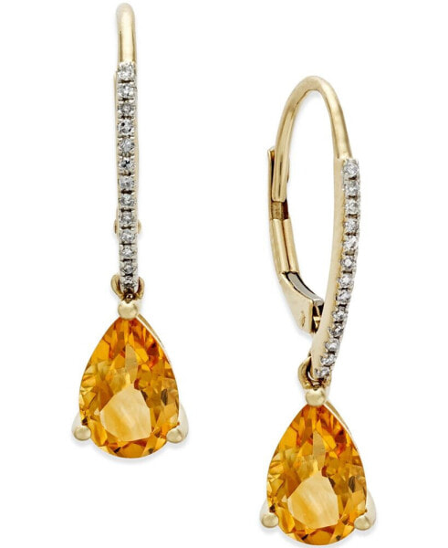 Garnet (2-1/2 ct. t.w.) and Diamond Accent Drop Earrings in 14k Rose Gold (Also in Citrine)