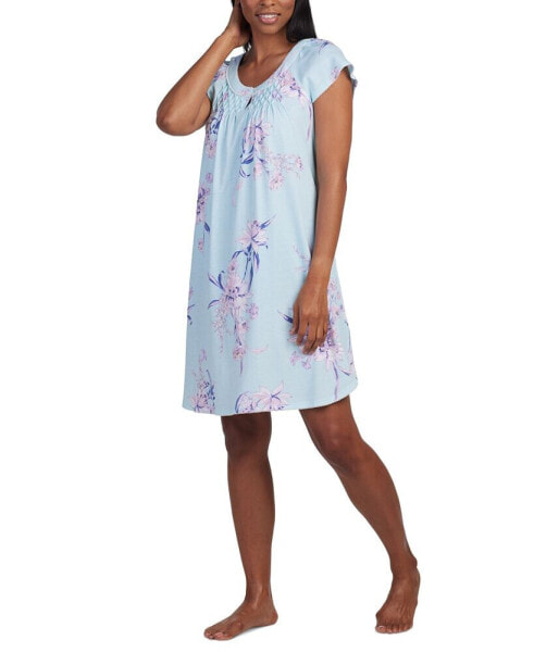 Women's Gathered Floral Nightgown
