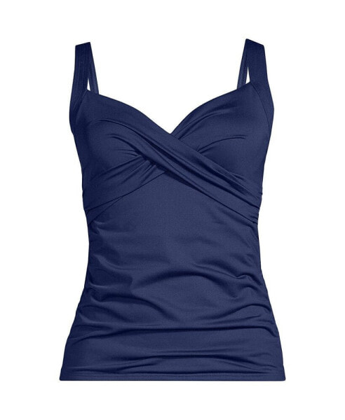 Women's DDD-Cup V-Neck Wrap Underwire Tankini Swimsuit Top Adjustable Straps