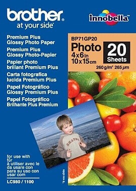 Brother BP71GP20 Premium Glossy Photo Paper - 260 g/m² - White - 265 µm - 20 sheets - 102 x 152 mm
