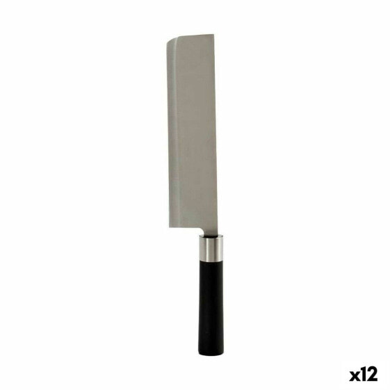 Нож кухонный Kinvara Топорик 5,6 x 2,5 x 33 см Серебристый Чёрный Нержавеющая сталь Пластик (12 штук)