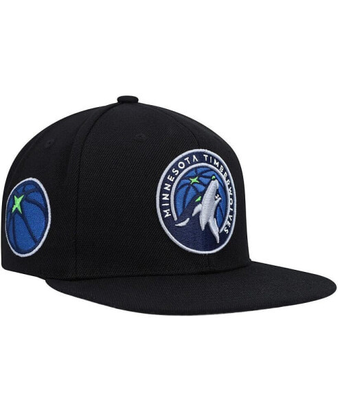 Men's Black Minnesota Timberwolves Side Core 2.0 Snapback Hat