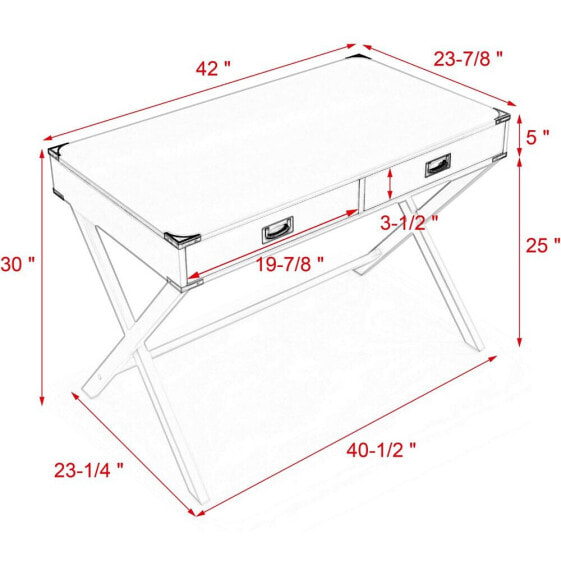 Computer Desk with Storage, Solid Wood Desk with Drawers, Modern Study Table for Home Office