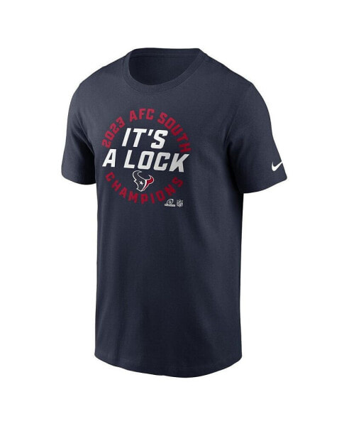 Men's Navy Houston Texans 2023 AFC South Division Champions Locker Room Trophy Collection T-shirt