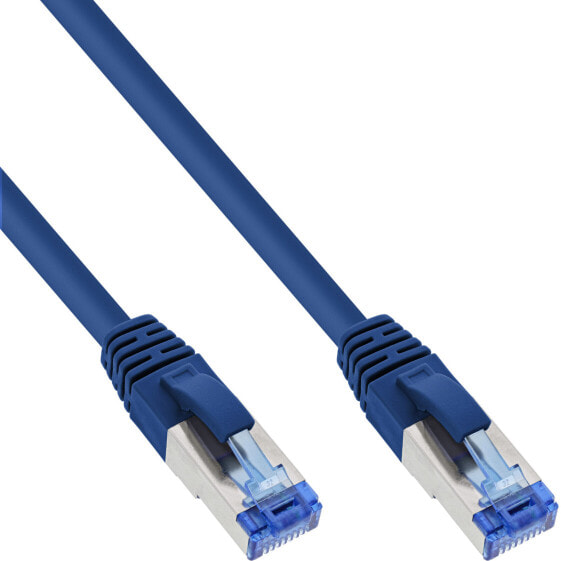 InLine Patch Cable S/FTP PiMF Cat.6A halogen free 500MHz blue 0.3m