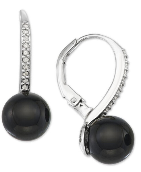 Onyx & Diamond (1/10 ct. t.w.) Drop Earrings in Sterling Silver