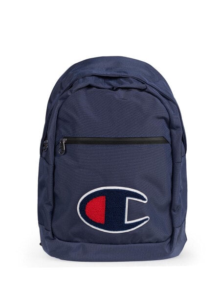 Мужской спортивный рюкзак текстильный синий с логотипом Champion