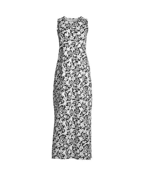 Women's Cotton Jersey Sleeveless Swim Cover-up Maxi Dress