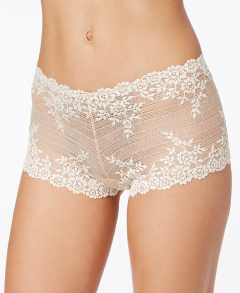 Embrace Lace Embroidered Boyshort Underwear Lingerie